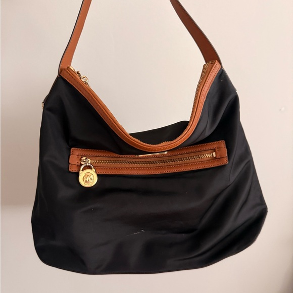 MICHAEL Michael Kors Handbags - MICHAEL Michael Kors Black and Tan Shoulder Bag